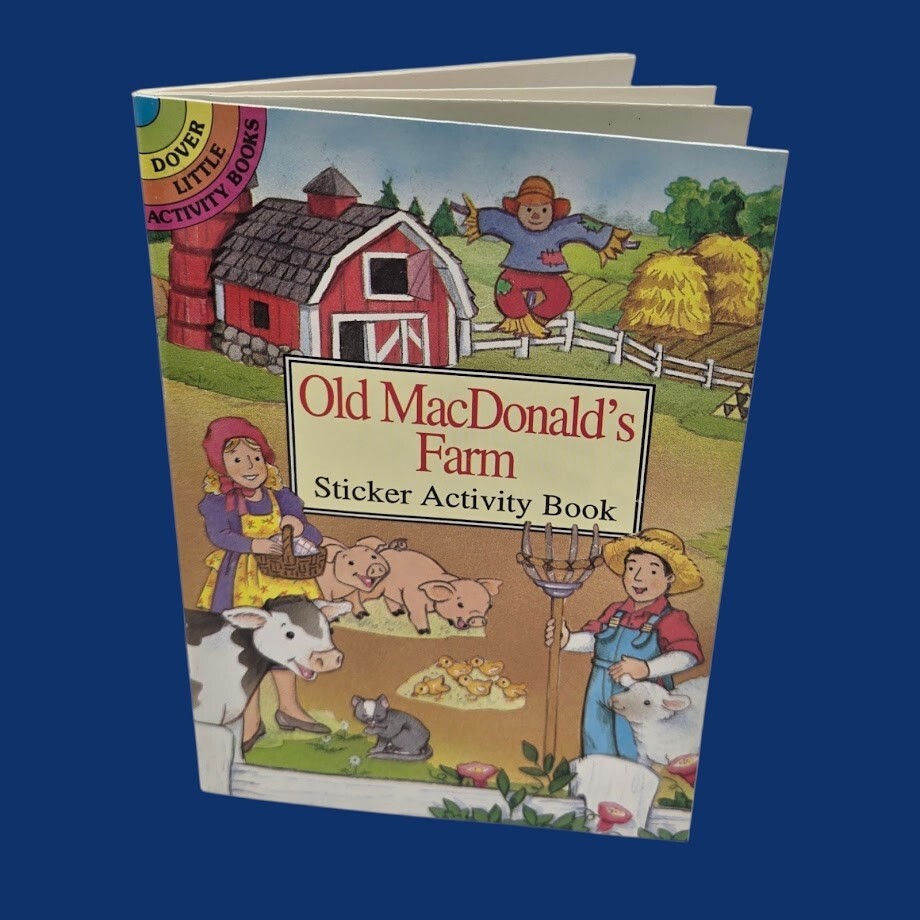 Vintage 1996 Old MacDonalds Farm Dover Little Sticker Activity Book Cathy Beylon