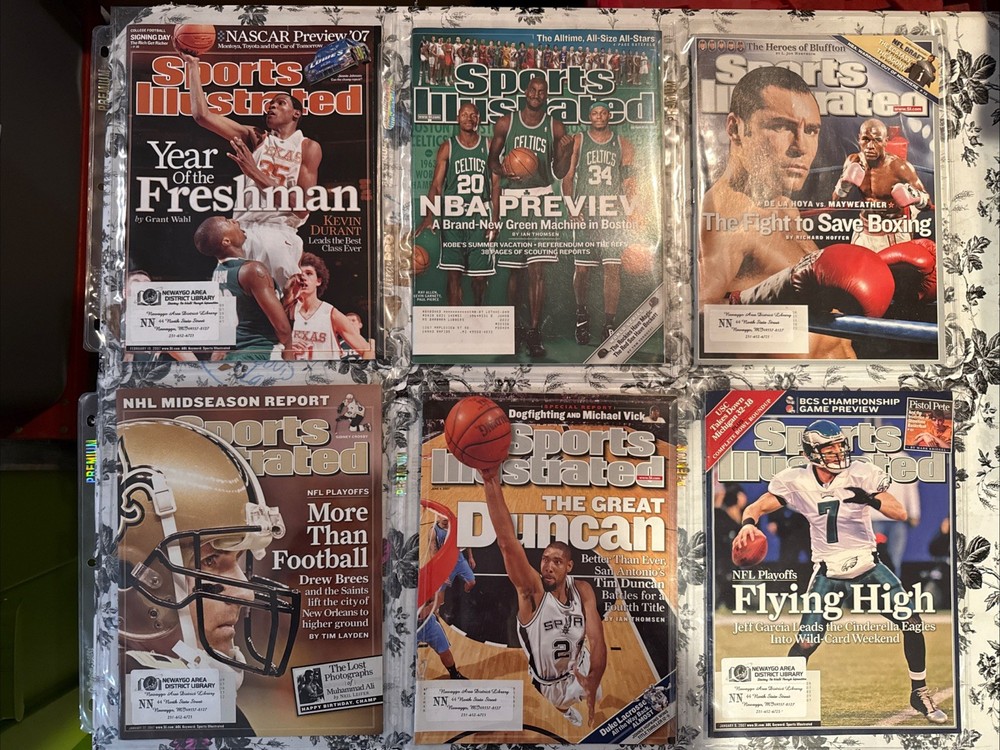 SPORTS ILLUSTRATED MAGAZINE – 2007-2016 – LOT OF 12 – PAGE PROTECTED