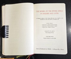 THE DIVINE OFFICE BREVIARY (Latin/English) 3 Volume Set (Leather) Slipcases 1963