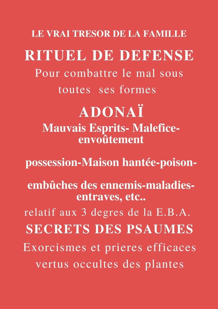 RITUEL DE DÉFENSE: Pour combattre le mal sous toutes ses formes