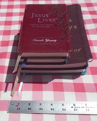 JESUS LIVES, JESUS TODAY BY SARAH YOUNG LOT OF 4 IMITATION LEATHER COVER