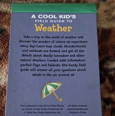 The Cool Kid’s Field Guide To Weather Lisa Regan Hardcover 26 Pages Flip Book