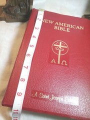 Saint Joseph Ed New American Bible LARGE TYPE Catholic Burgundy Leather 1986 NAB