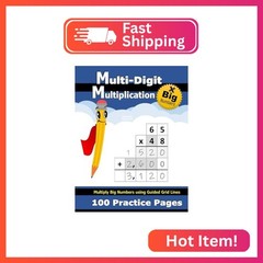 Multi-Digit Multiplication: 100 Practice Pages (with Grid Line Guides) – Multipl