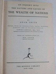 Wealth of Nations by Adam Smith (Modern Library, 1937)