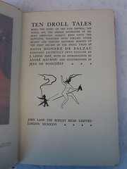 Honore De Balzac TEN DROLL TALES Limited Edition # 1042 John Lane c. 1926