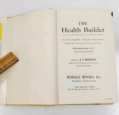 Vintage 1957 The Health Builder by J.I. Rodale, Illustrated Health Encyclopedia