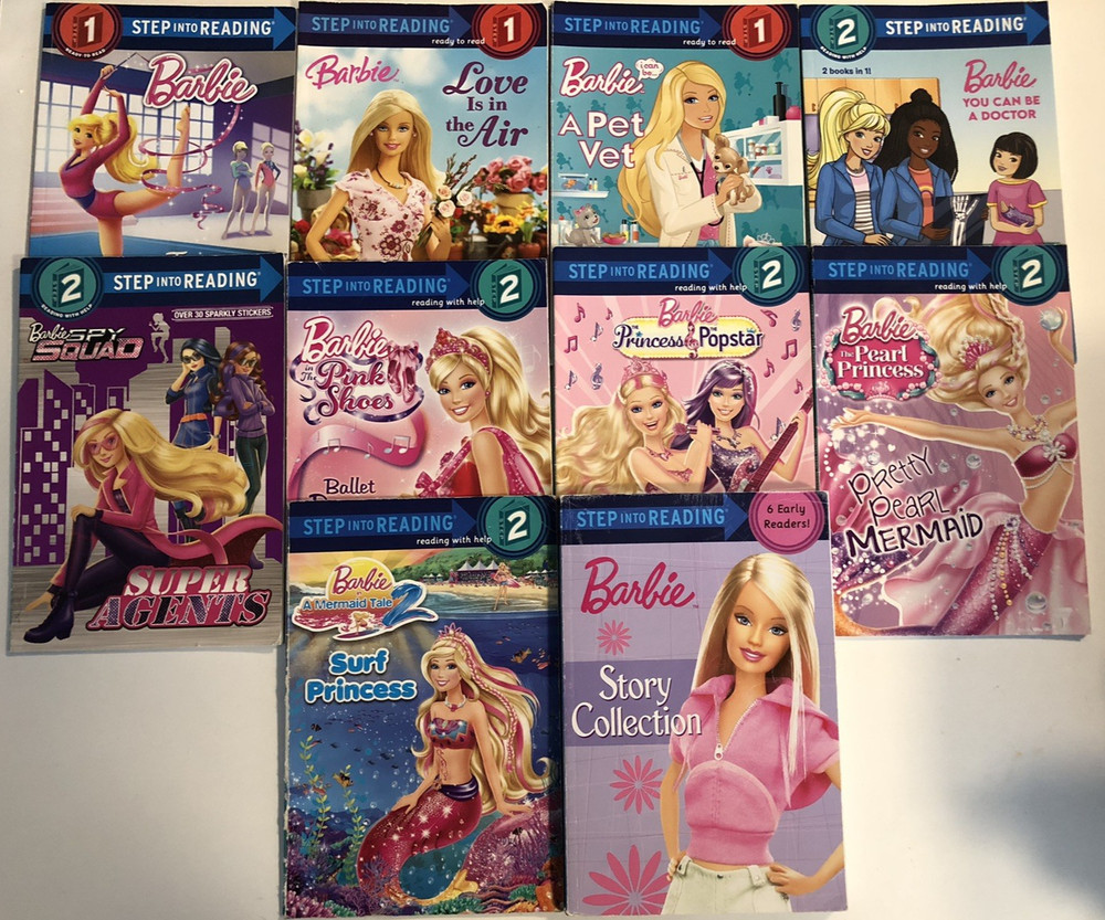 10 Step into Reading BARBIE Level 1 & 2 Readers Grade 1 Lot