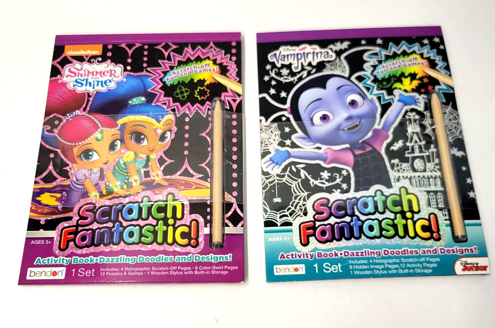 Scratch Fantastic Shimmer & Shine Vampirina 2 PB Lot Bendon Kids Books Activity