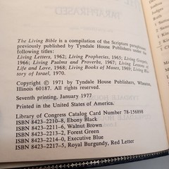 The Living Bible Paraphrased 1977 Compact Vintage Tyndale Black Bonded Leather