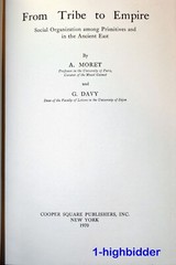 Rare 1970 FROM TRIBE TO EMPIRE Book Moret & Davy Anthropology Social History