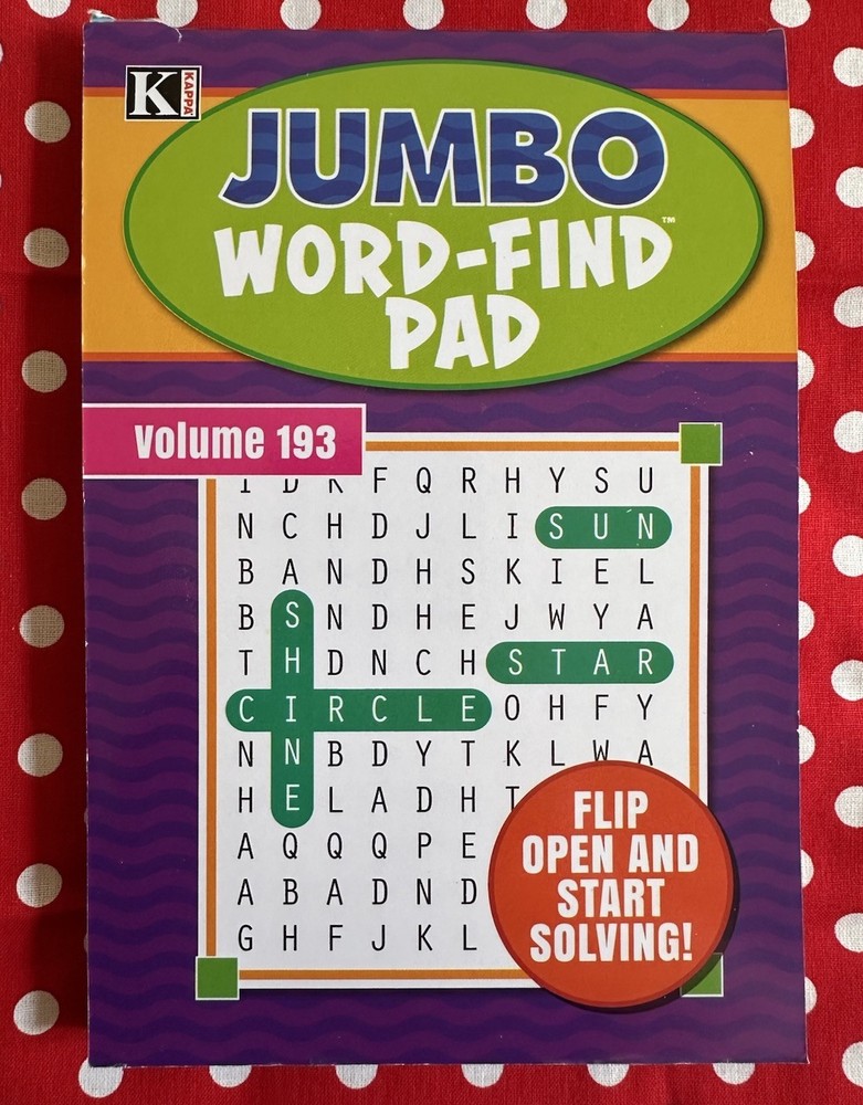 Kappa Jumbo Word -Find Pad Volume 193 Flip Open And Start Solving! Brand New