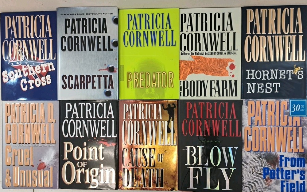 Lot Of 10 1st Edition Hardcovers-Patricia Cornwell Thrillers-The Body Farm-ETC