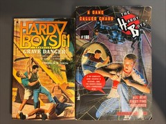 1990s-2000s The Hardy Boys Book Lot #61 & 160, Grave Danger, A Game Called Chaos