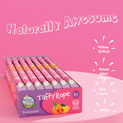 Fruit Punch Taffy Rope 19.5Oz (24 Pack) | Made with Natural Colors & Flavors, No