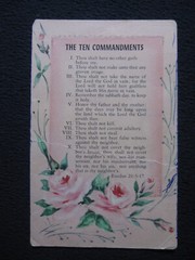 Vintage Ten Commandments Postcard [Warner Press] Undated
