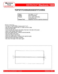 BERNINA 1008 Mastery Owners Workbook Manual – WIRE FIXED – TOUGH FRONT & BACK