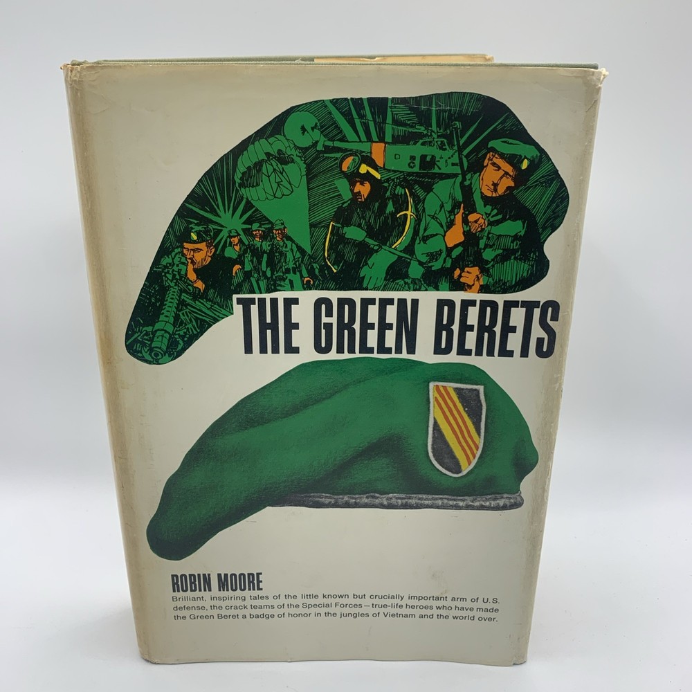 SIGNED THE GREEN BERETS-U.S. Army Special Forces-ROBIN MOORE 1965 1st/4th HC/DJ