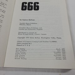 666 Salem Kirban 1970 Tribulation Period Antichrist Christian Eschatology PB VTG