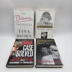 Lot of 4 Books on Princess Diana, Her Boys, Her Case, Multiple Titles Authors HC