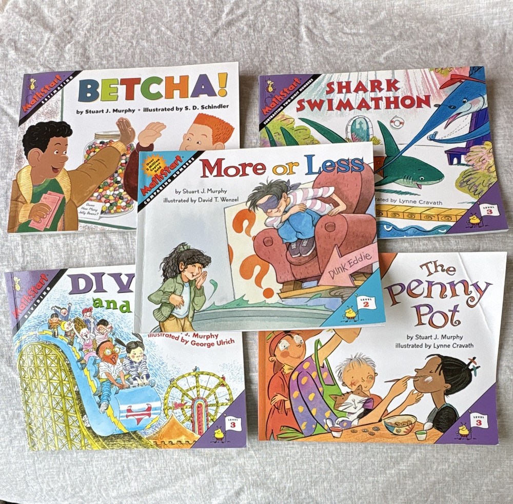 MathStart 5 Paperback Illustrated Math Books Set by Stuart J. Murphy (Betcha!)