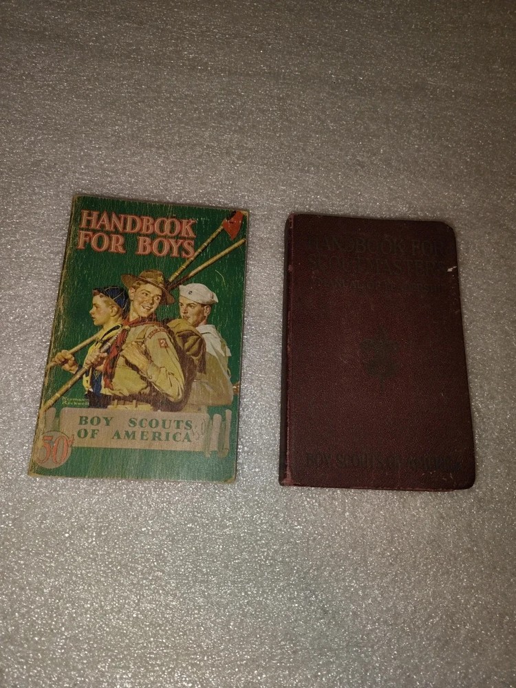 Boy Scouts Handbook for Boys 1940 & Scoutmasters 1929 Manual Vintage Lot