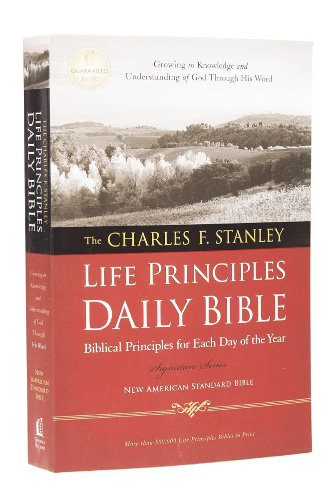 NASB, the Charles F. Stanley Life Principles Daily Bible, Paperback, 1995 Text: