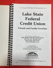 LAKE STATE FEDERAL CREDIT UNION FAVORITES COOKBOOK 8.5X6 INCHES MOOSE LAKE MINN.