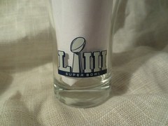 NEW ATLANTA Super Bowl LIII 53 Beer Glass 16 oz. BUD LIGHT Drinking Glass 1982