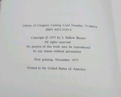 The Master Theme Of The Bible J. Sidlow Baxter 1st Edition November 1973 HCDJ
