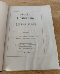 Practical Upholstering by John W. Stephenson 5th Ed Hardcover Hall Vintage