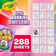 Giant Epic Coloring Book with 288 Pages & Foil Stickers for Creative Kids