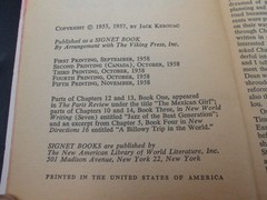 On the Road Jack Kerouac Paperback Novel 1958 5th Signet Printing Vintage