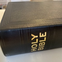 LARGE Holy Bible NIV – Black Morocco Leather Lectern Bible with Box – 1986