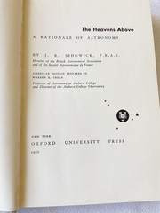(First American Edition) 1950 HC The heavens above,: A rationale of astronomy;..
