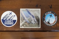 CHEMTRAILS GEO-ENGINEERING STICKERS 5 YEAR WARRANTY Variety Pack (3)
