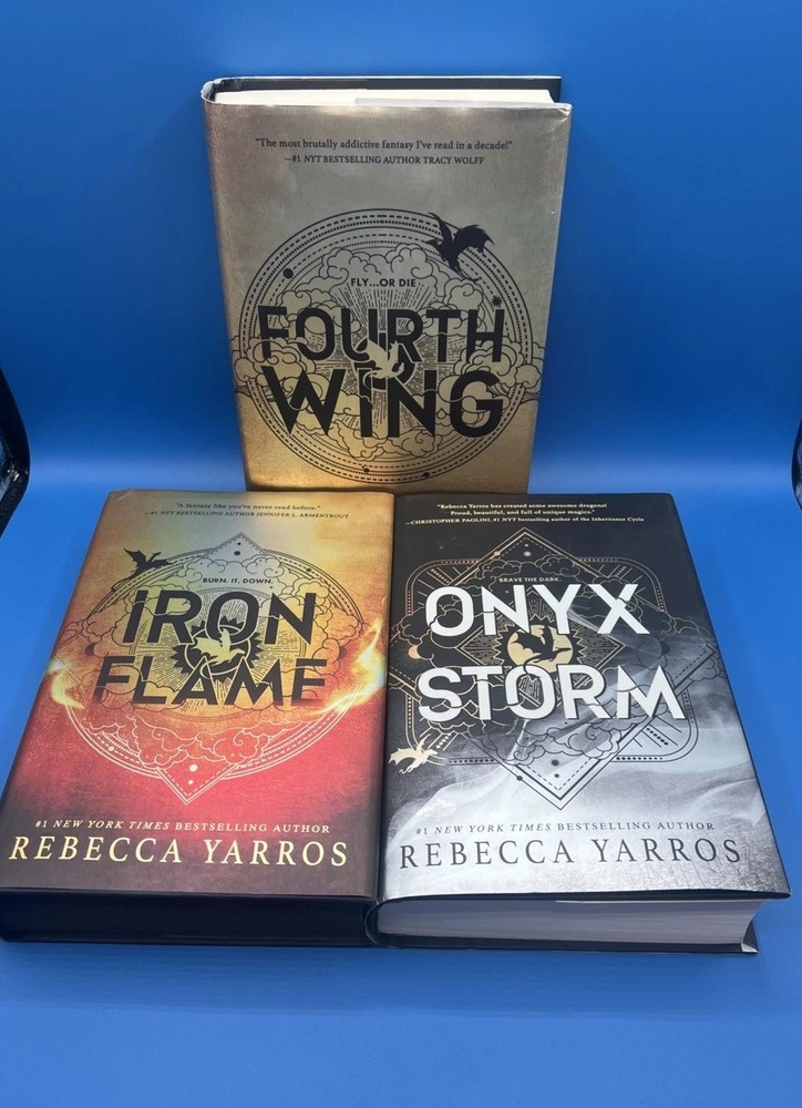 NEW Rebecca Yarros Empyrean Trilogy Fourth Wing, Iron Flame, Onyx Storm HC