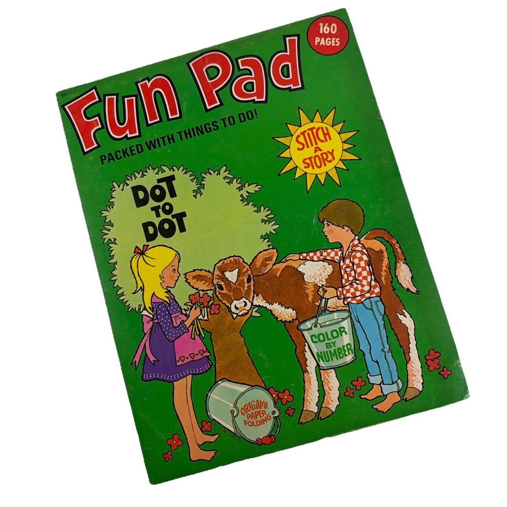 Vintage Classic Fun Pad Childs Activity Book 160 Pages Used