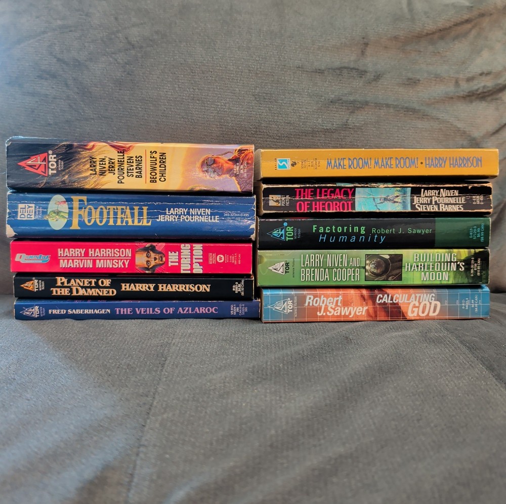 Large lot of 10 Mixed Vintage Fantasy Sci-fi Classic Books, Various Authors