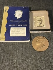 Medallic Portraits Of JFK By Edward Rochette And Huge 7oz Medal