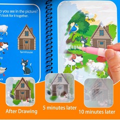 14 Pack Water Coloring Books,Water Doodle Book Toys,Reusable Water Painting Book