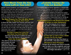 English/Spanish, RAPTURE Gospel Bible Tracts, 40 PK in 2 Covers, 20 Pages Ea.
