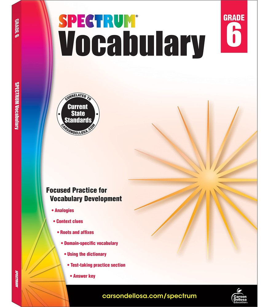 Spectrum Grade 6 Vocabulary Workbooks, Ages 11 to 12, 6th Grade Vocabulary W…