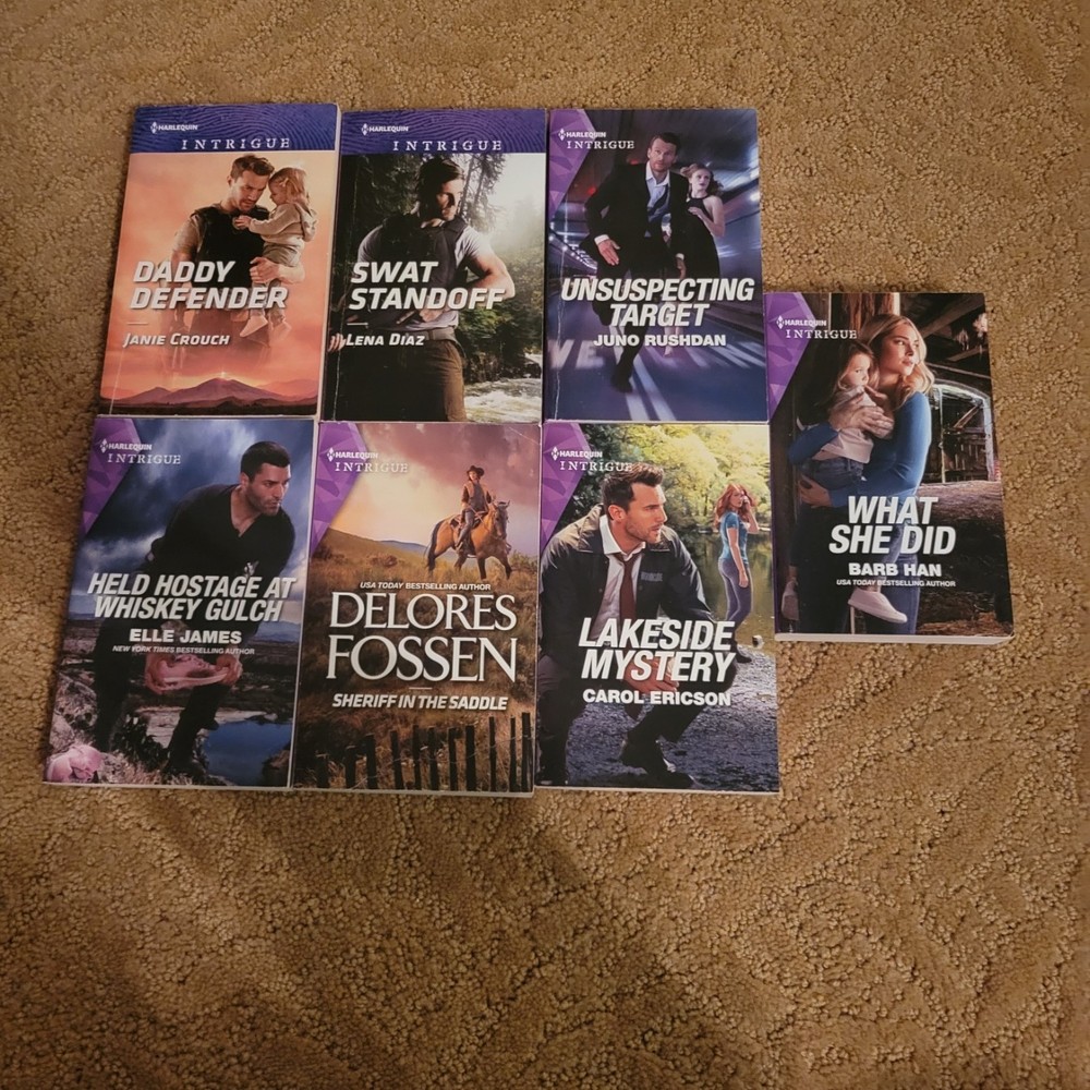 Lot of 7 Harlequin Intrigue Mass Market Paperback Books Juno Rushdan and More