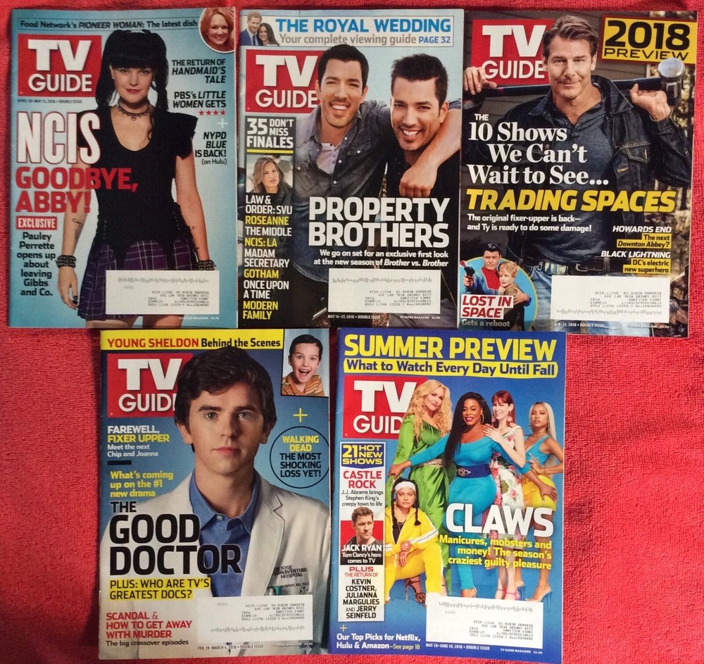 LOT OF 5 TV GUIDE JANUARY – JUNE 2018 GOOD DOCTOR NCIS ABBY PROPERTY BROTHERS