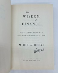 The Wisdom Of Finance – Mihir A. Desai | SIGNED | Hardcover | Very Good