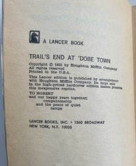 2 Vintage Western Paperbacks “Trail’s End” 1952 & “Gunswift” 1960