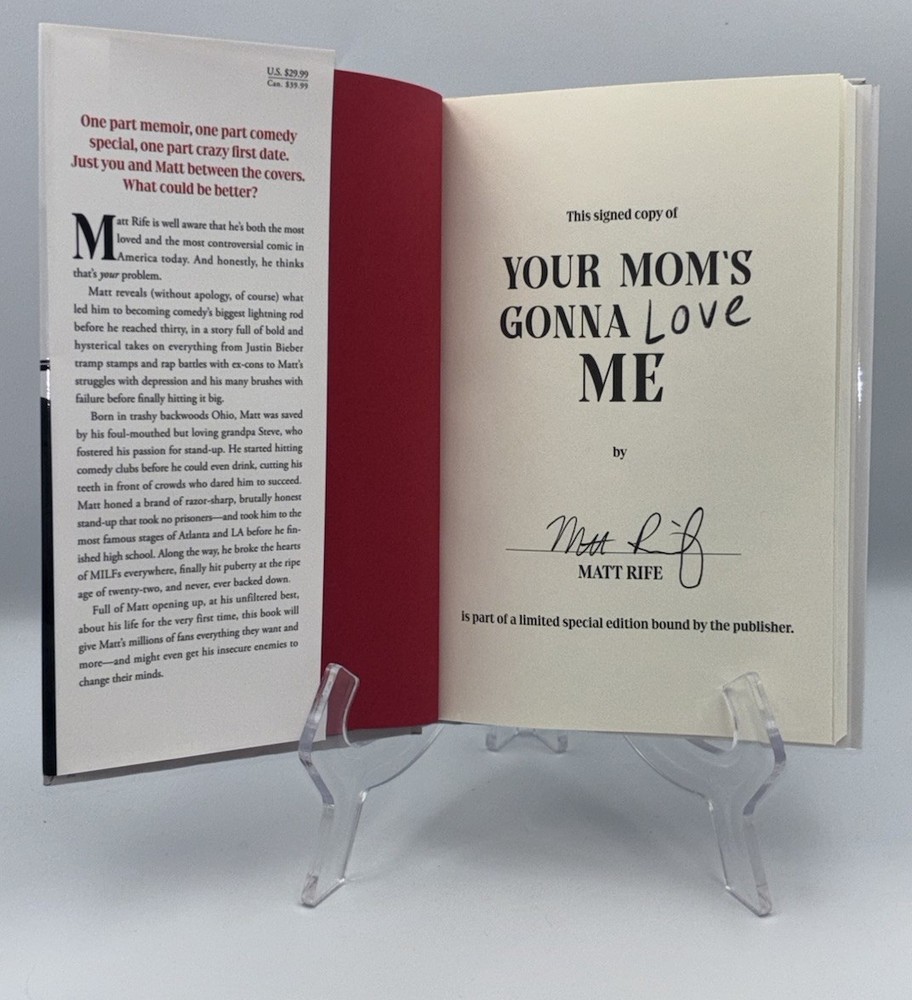 MATT RIFE SIGNED AUTOGRAPHED YOUR MOM’S GONNA LOVE ME 1ST ED / 1ST PR HC BOOK #4
