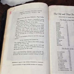 Vintage 1945 Holy Bible KJV Red Letter Concordance World Publishing Family