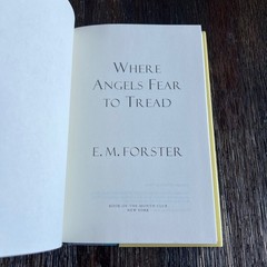 Where Angels Fear To Tread E.M. Forster Hardcover Novel BOTM Vintage BOMC 1995